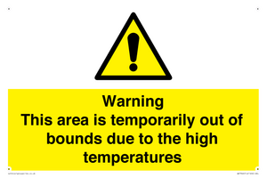 Warning This area is temporarily out of bounds due to the high temperatures